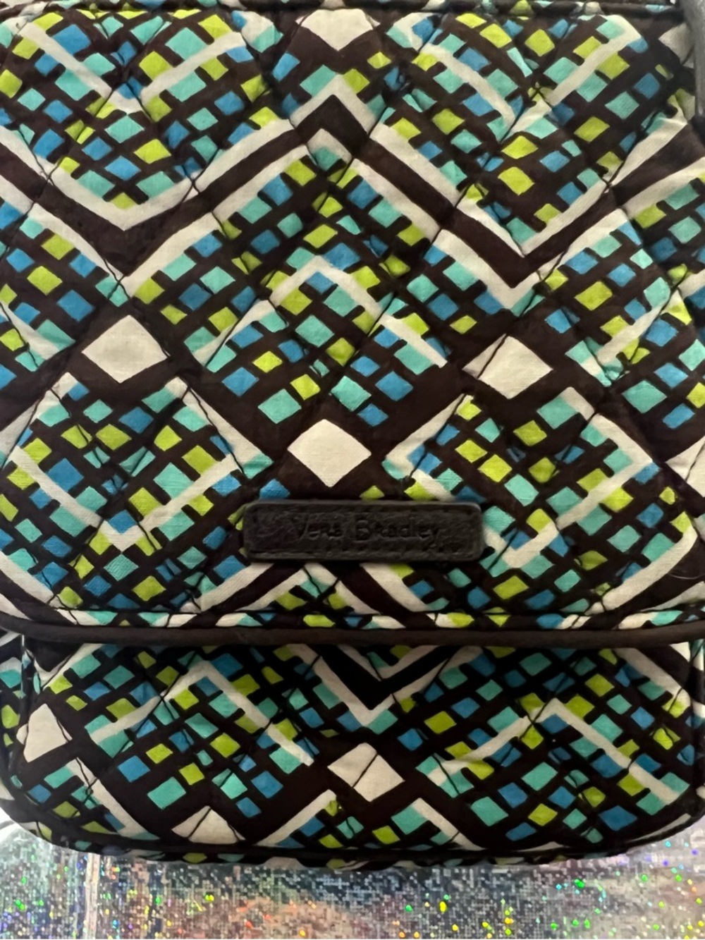 Vera Bradley Blue Green Quilted Crossbody Bag